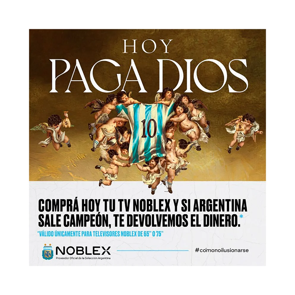 “Paga Dios”: cuánto tendrá que desembolsar Noblex por prometer devolverle la plata a sus clientes si Argentina salía campeón